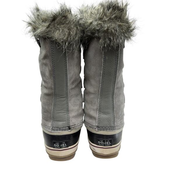 Sorel Joan of Arc Boots Gray Leather Warm Snow Winter Waterproof Women’s Size 9 - Picture 5 of 12